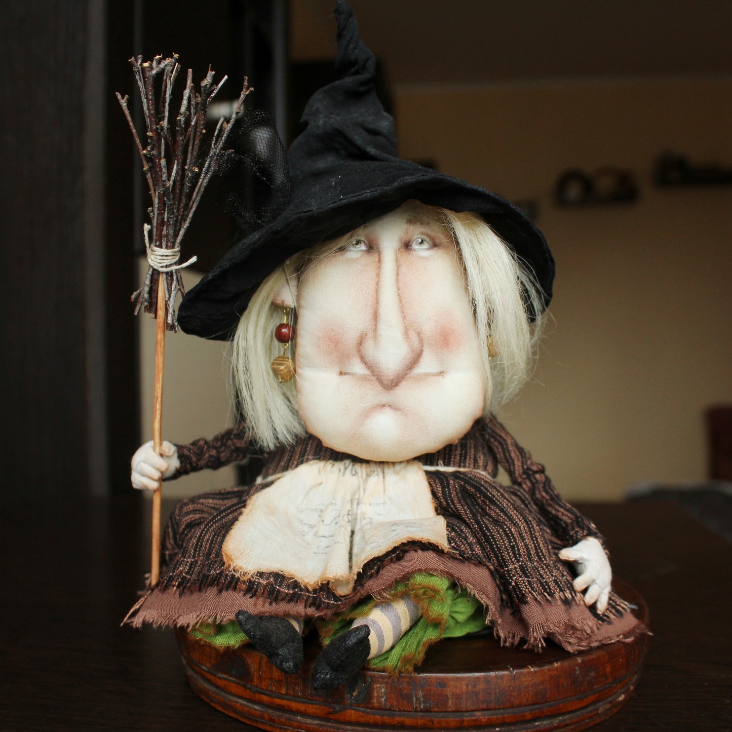 Art Doll Witch, kitchen witch doll handmade