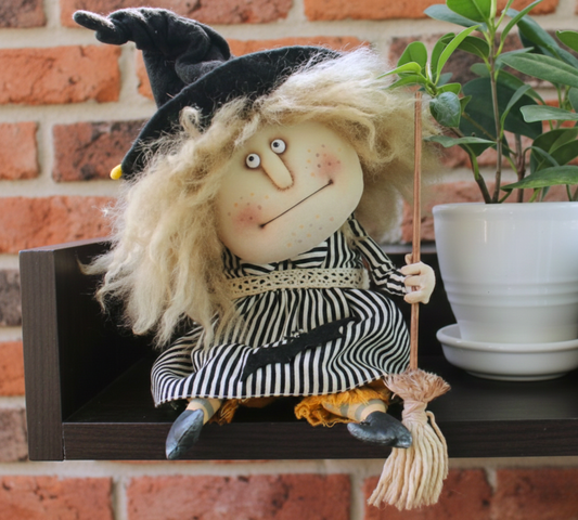 Kitchen Witch Doll with Broom Wall Hanging: A Cute and Creepy Good Luck Charm