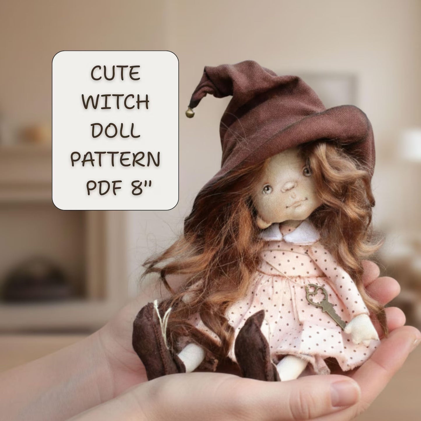 Handmade Cute Witch Doll Sewing Pattern PDF