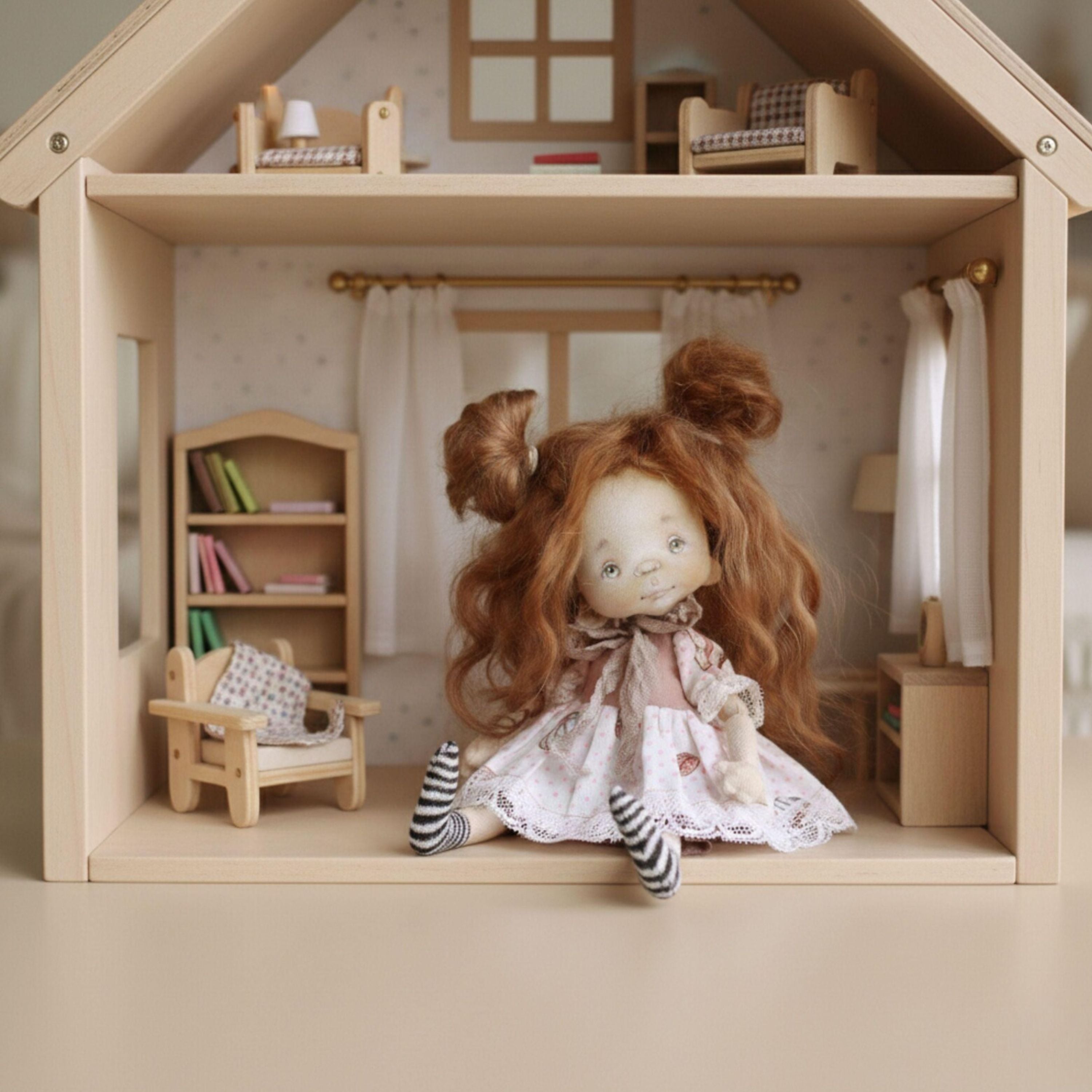 Cloth Doll Sewing Pattern PDF 8"– Includes Clothes Pattern & Face Painting Guide