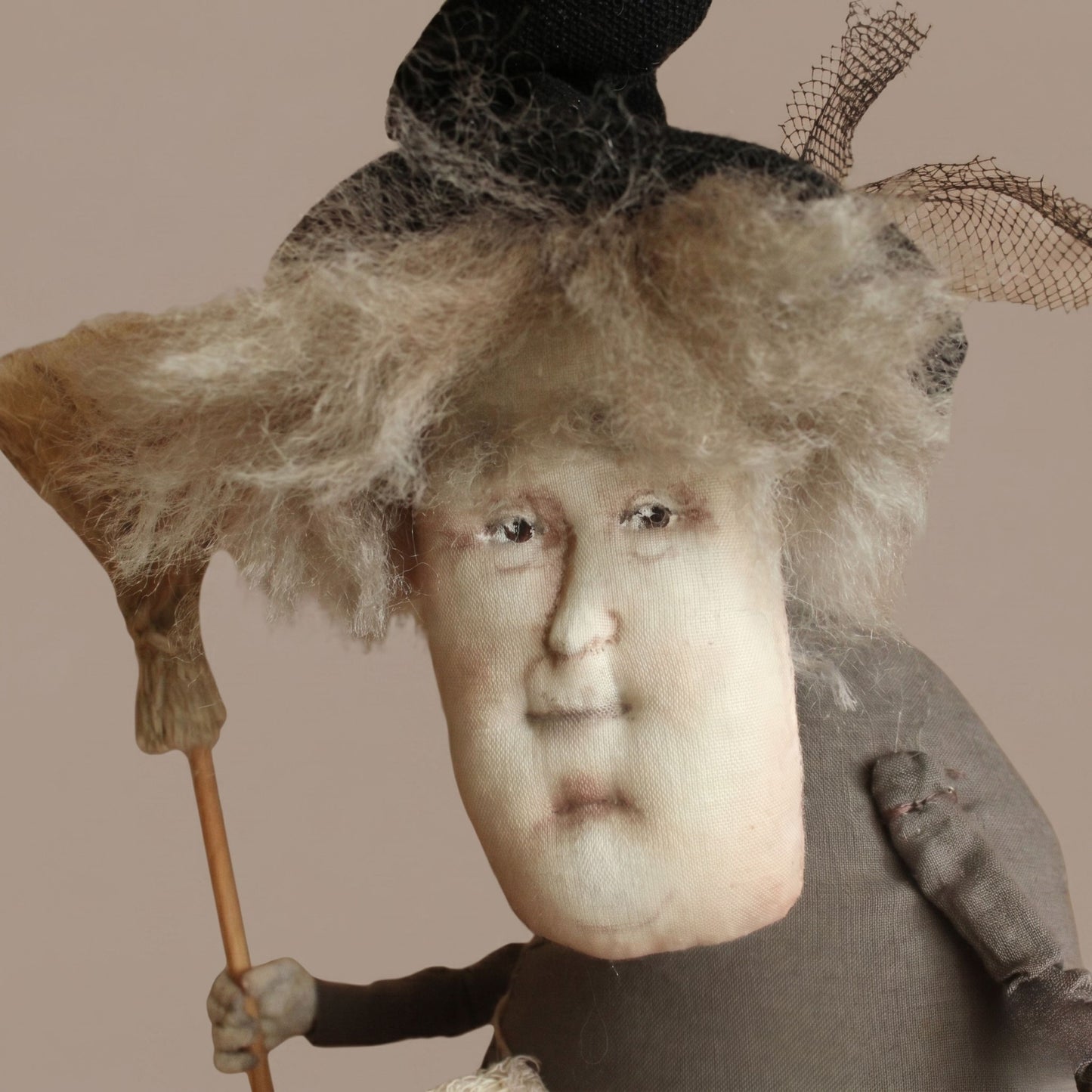 Cute Creepy Witch Doll for Good Luck, Haunted Primitive Art Doll