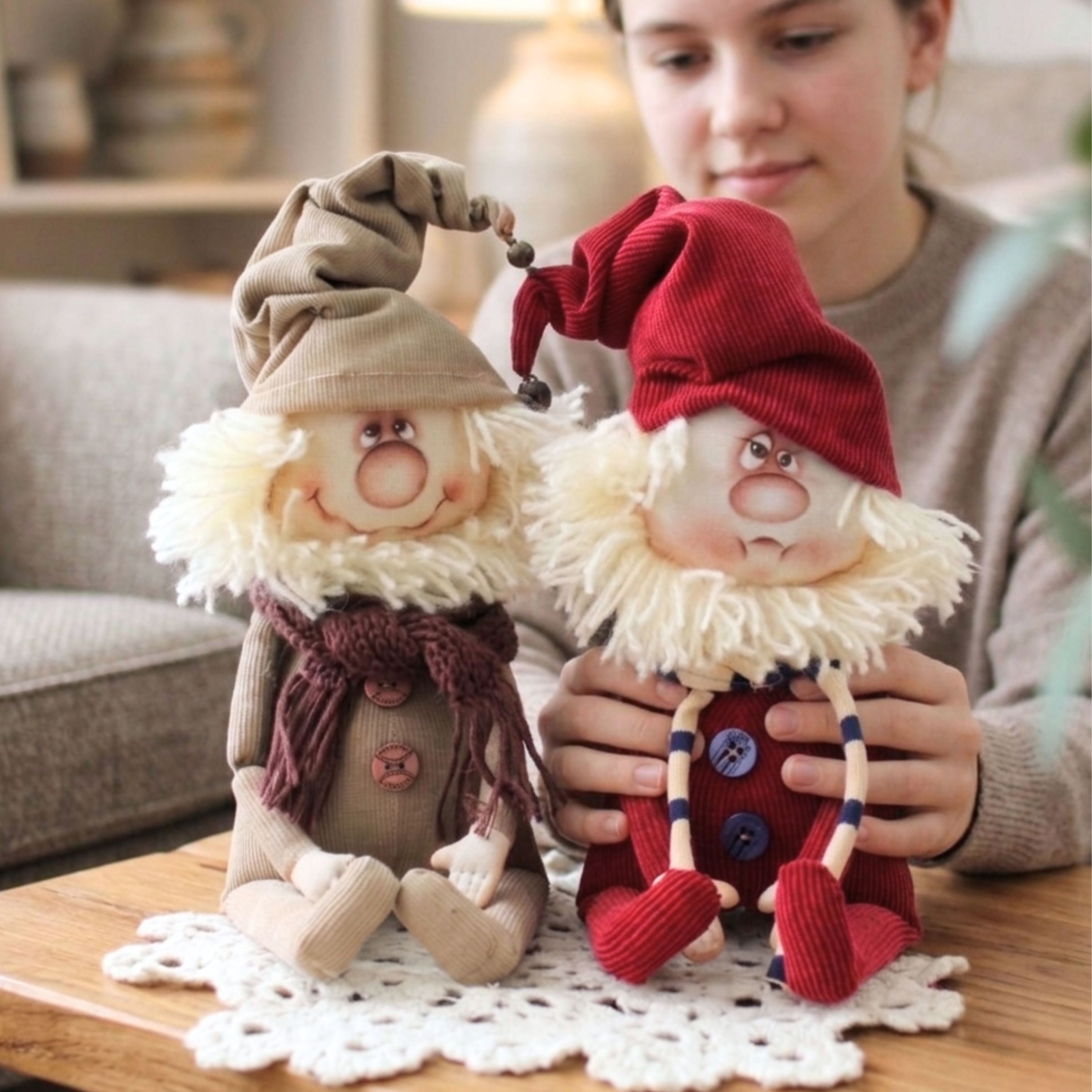 Christmas Gnome Sewing Patterns PDF for Happy and Sad Gnomes