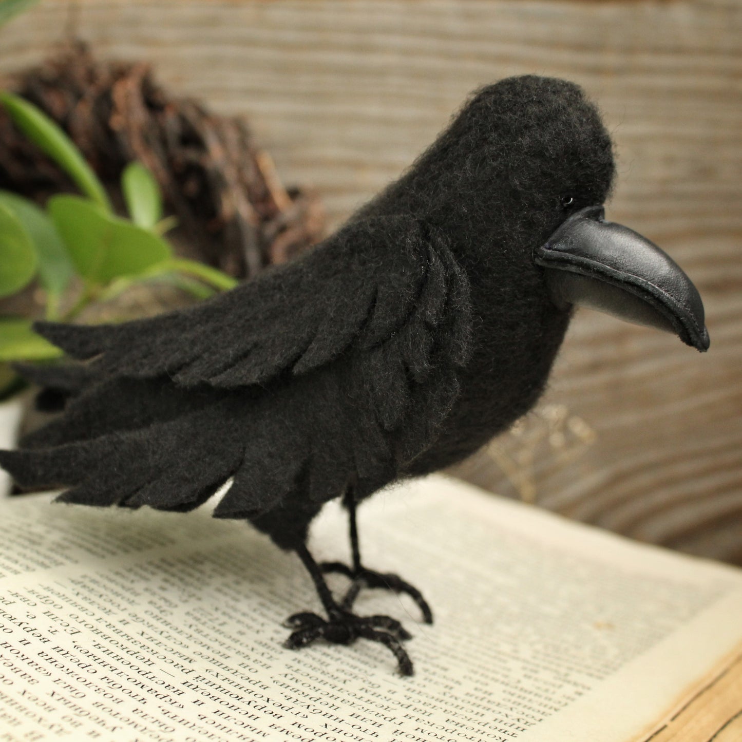 Crow sewing pattern, felt black Raven pattern