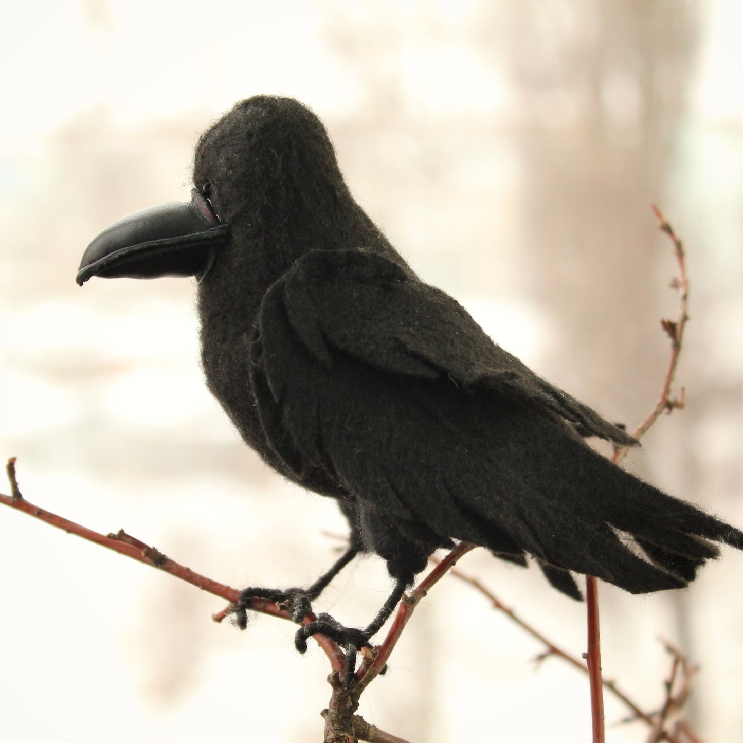 Crow sewing pattern, felt black Raven pattern