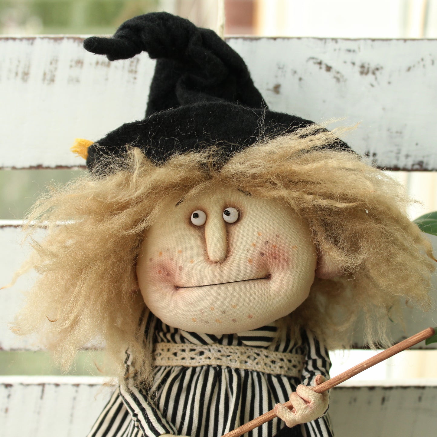 Kitchen Witch Doll with Broom Wall Hanging: A Cute and Creepy Good Luck Charm