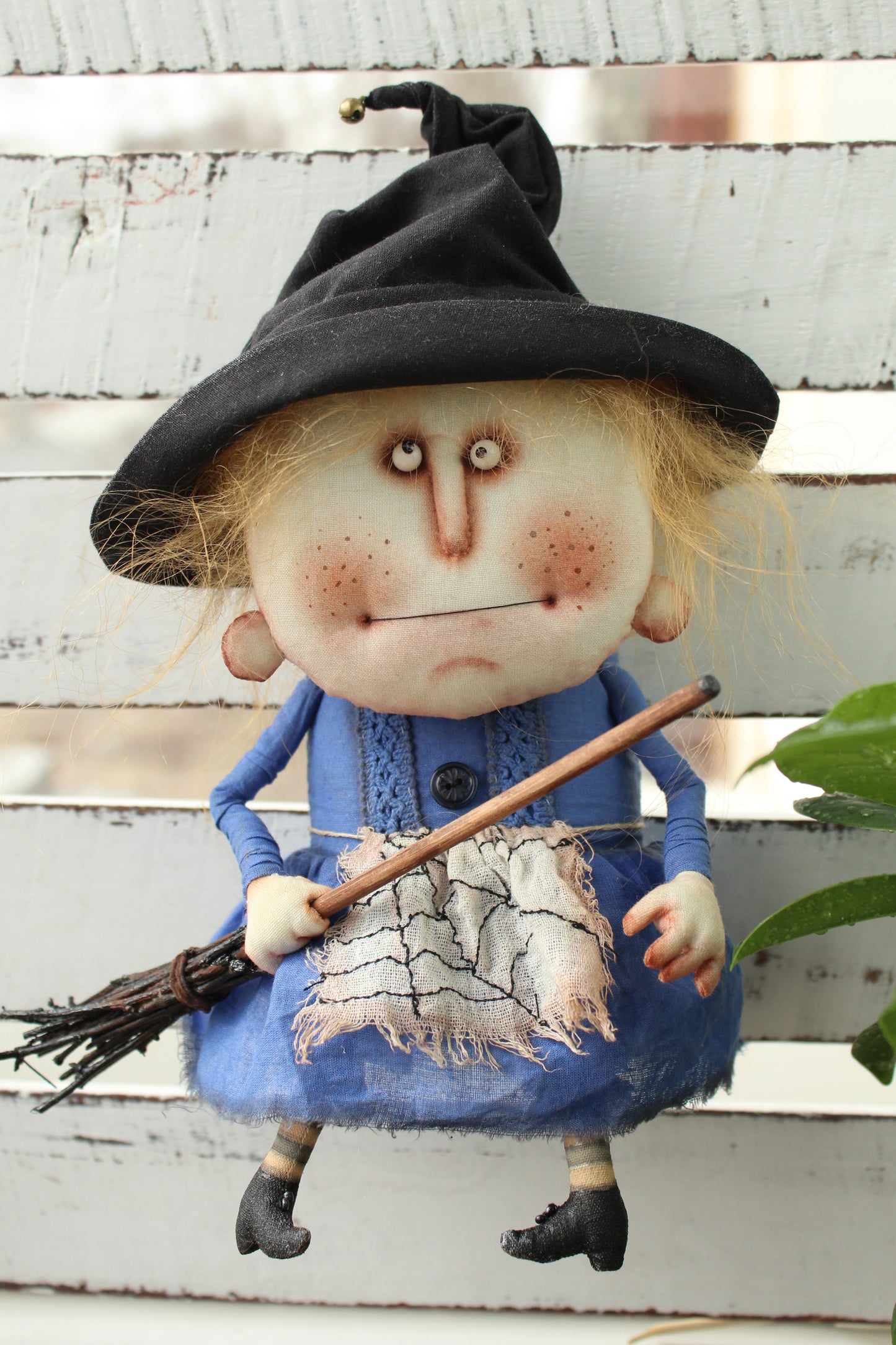 Kitchen Witch Rag Doll with Broom