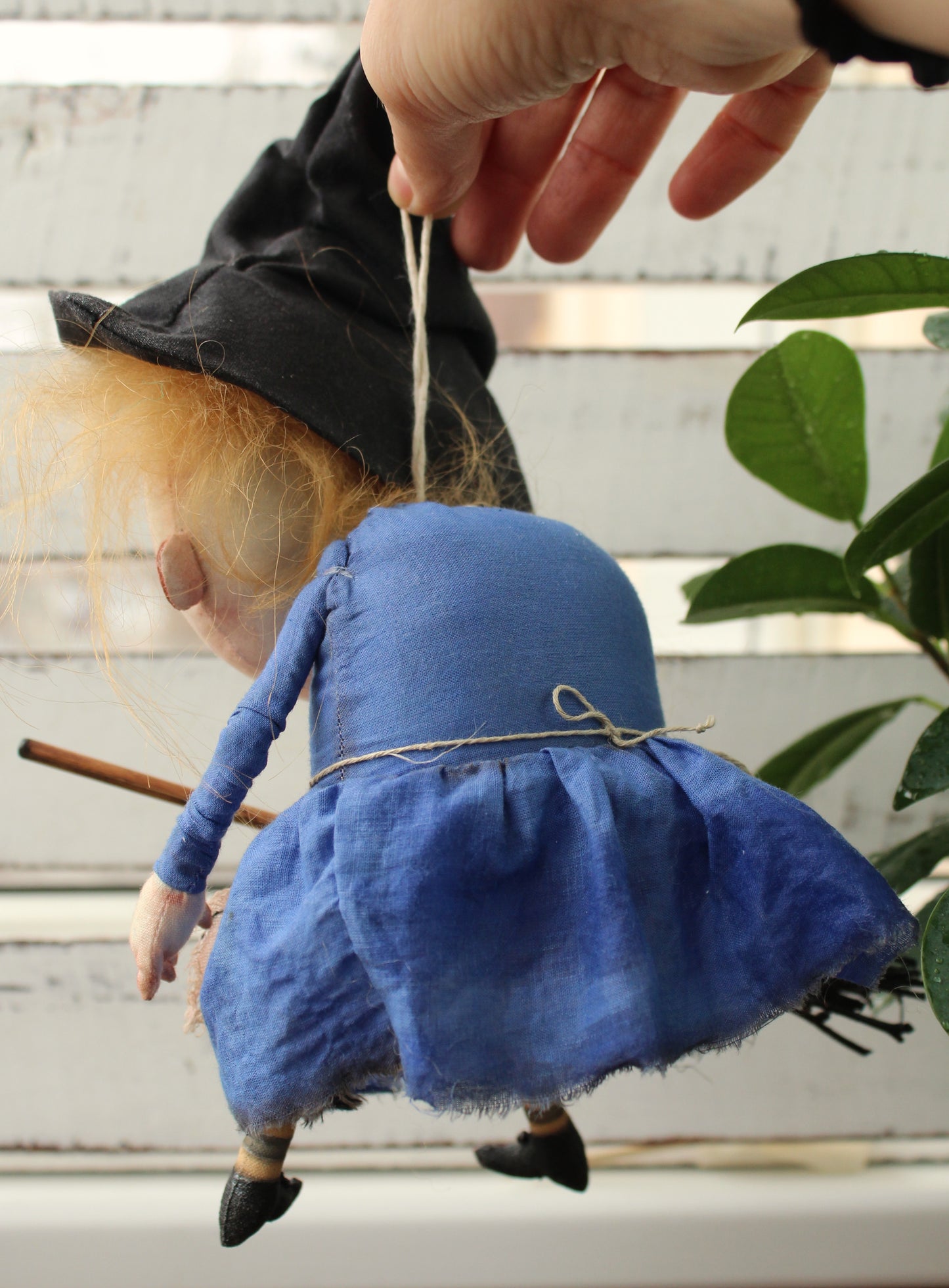 Kitchen Witch Rag Doll with Broom