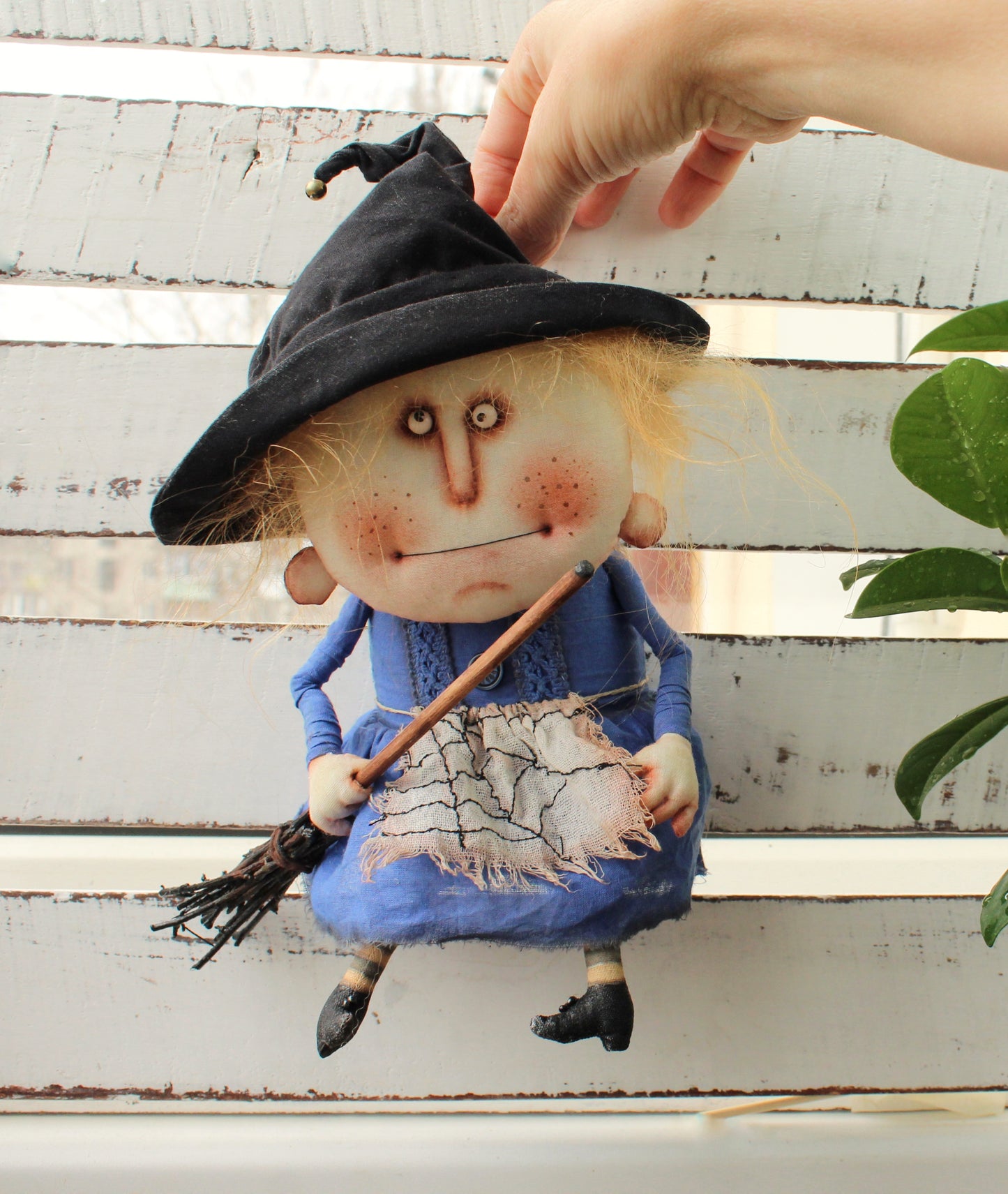 Kitchen Witch Rag Doll with Broom