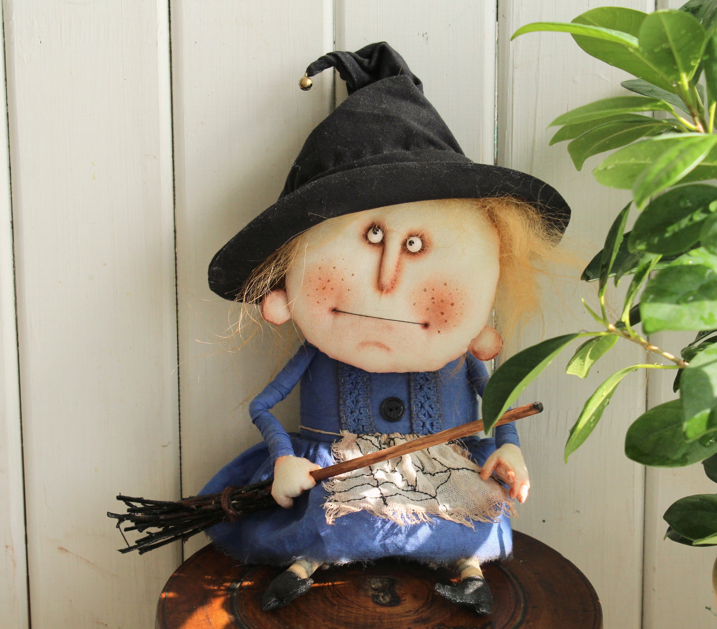 Kitchen Witch Rag Doll with Broom