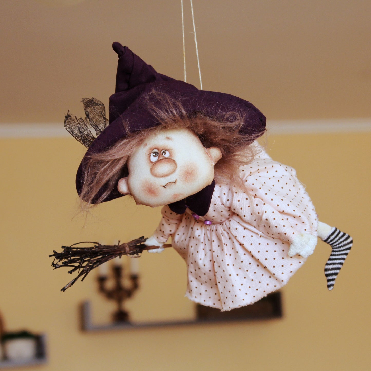 Funny flying Witch doll pattern PDF