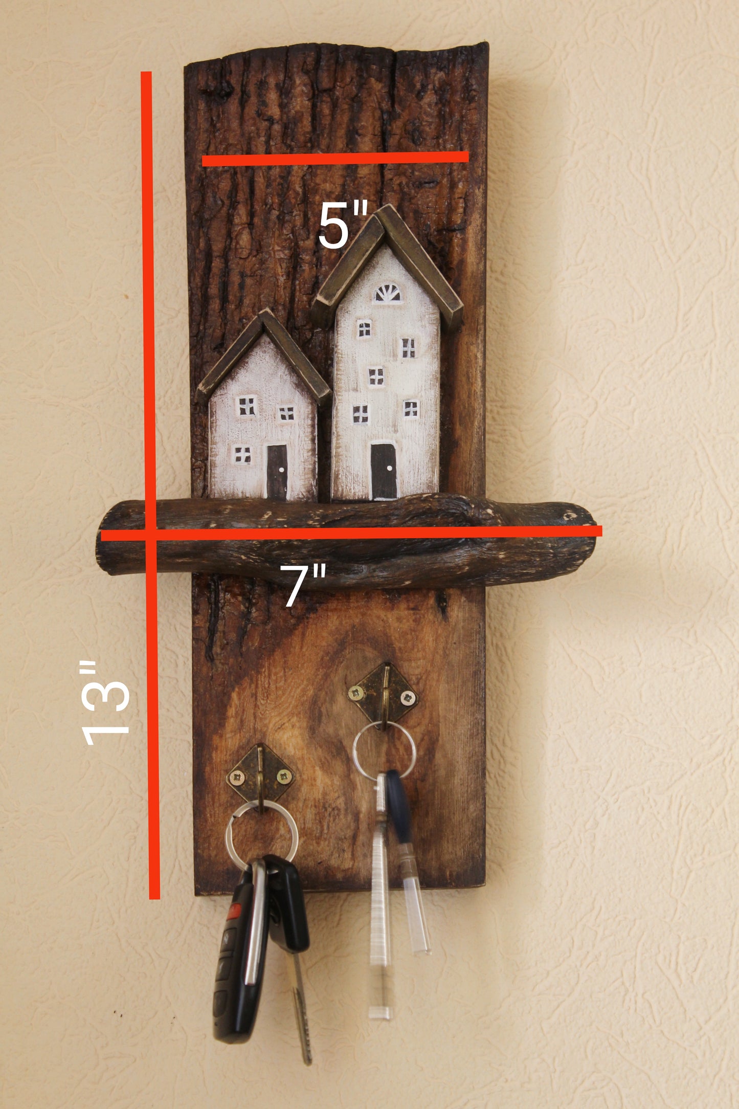 Key Holder for Wall from Reclaimed Wood, Key Rack Vertical