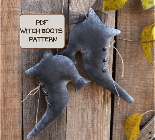 Witch shoes primitive pattern PDF