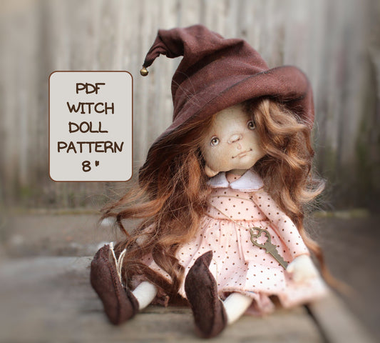 Handmade Cute Witch Doll Sewing Pattern PDF