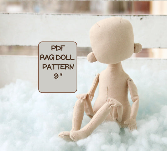 Rag doll pattern, doll bodies 9″