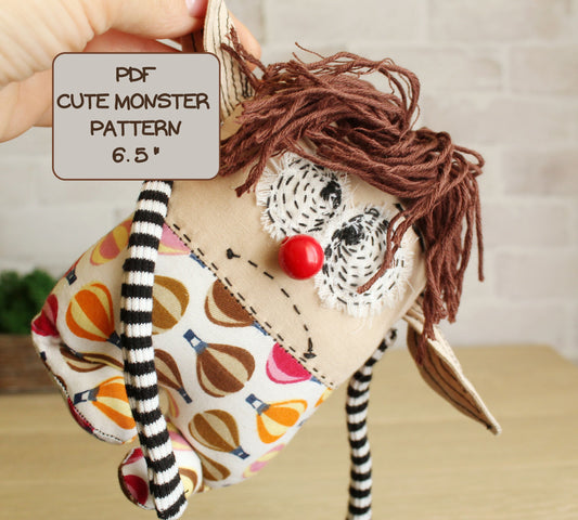 Cute Monster Fabric Doll Pattern PDF